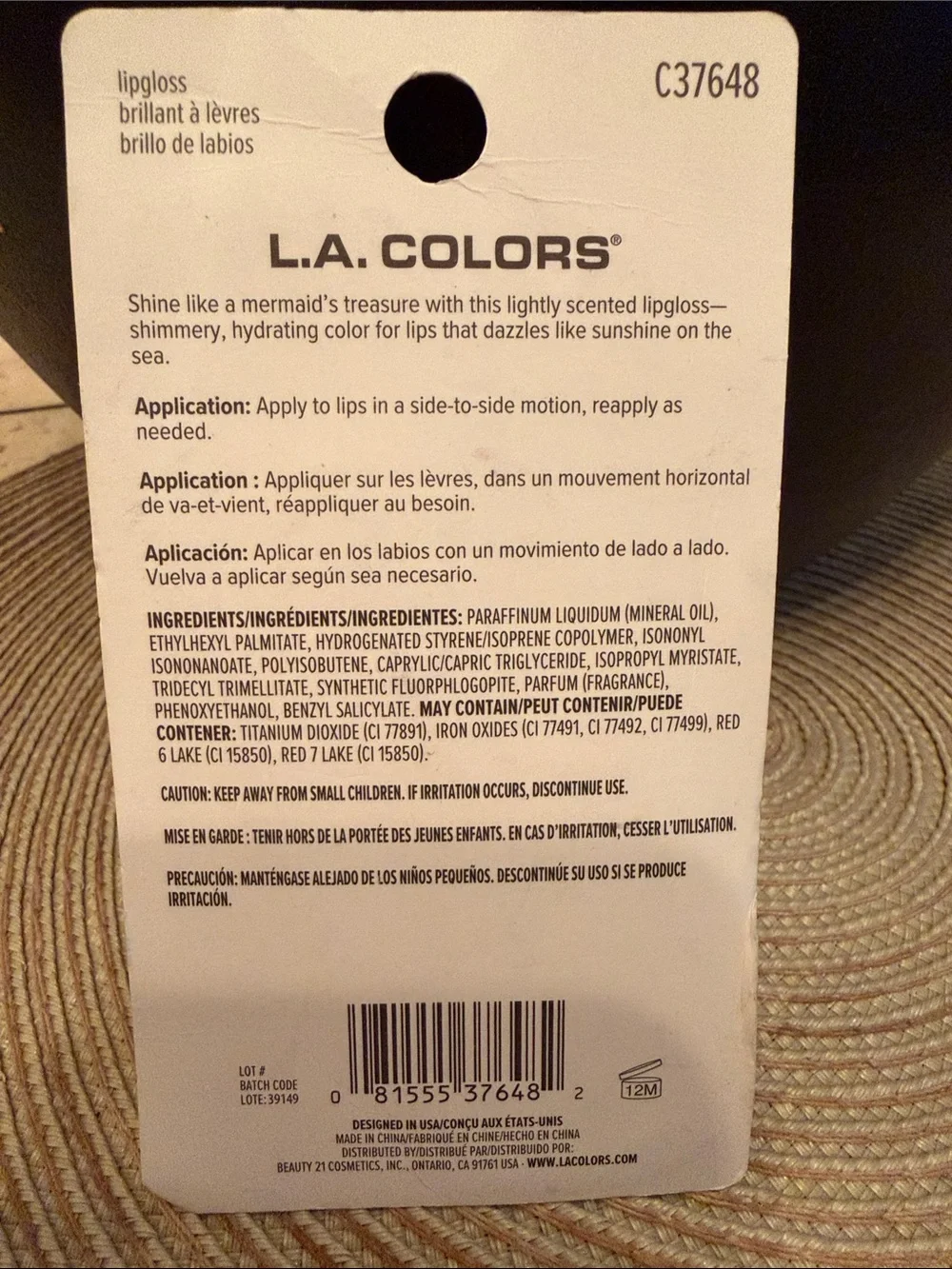 L.A. Colors Ocean Mist Shimmery White Lip Gloss